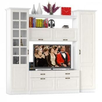 Гостиная Mobi Ливерпуль набор мебели 6 Тумба + Пенал + Витрина + Шкаф навесной + Полка + Карниз 500 2шт