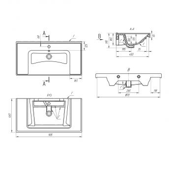 Тумба с раковиной DREJA GRACE PLUS 90