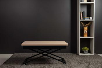 Стол-трансформер Левмар Apollo D31/S53 выбеленный дуб/черные опоры