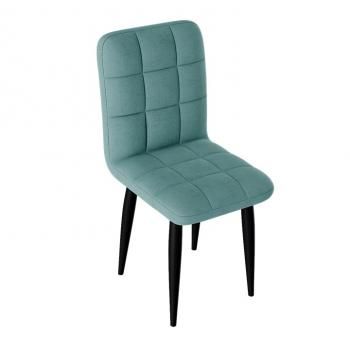 Черный матовый/Микровелюр Аквамарин