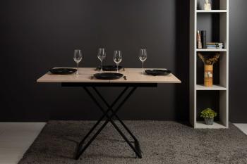 Стол-трансформер Левмар Apollo D31/S53 выбеленный дуб/черные опоры