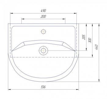 Тумба с раковиной Style Line Жасмин 55 + Умывальник Уют 55