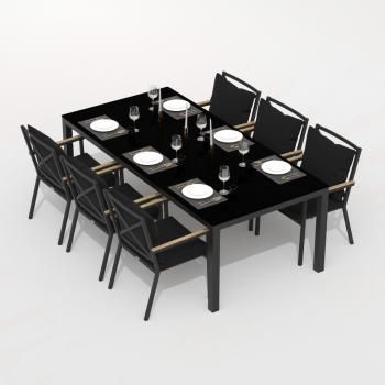 Обеденная группа Ideal Patio CANA FESTA plus - стол стекло 220/каркас карбон