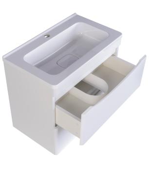 Тумба подвесная Style Line Бергамо мини 70 (2 ящ.) + Умывальник Каре Люкс МИНИ 700х350