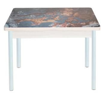 Дуб молочный Мрамор космос / опора круглая муар белый