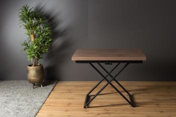 Стол-трансформер Levmar Compact D69/S53 Дуб шамони темный/Черные опоры