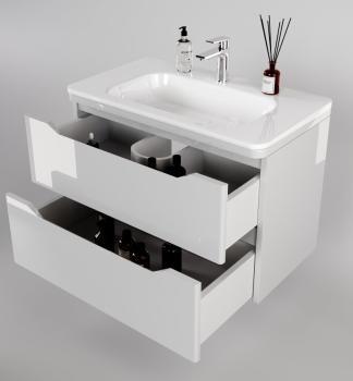 Тумба подвесная Style Line Марелла 90 (2 ящ.) + Умывальник Марелла Люкс 900х400