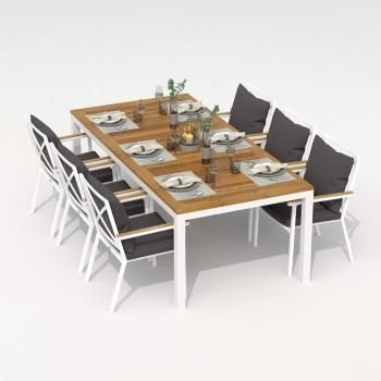 Обеденная группа Ideal Patio TELLA FESTA - стол тик 200/каркас белый