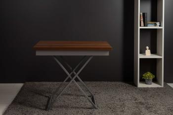 Стол-трансформер Левмар Apollo D44/S59 миланский орех/серебро