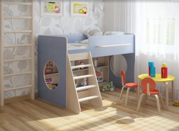 Венге светлый/лен голубой