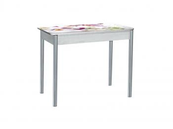 Бетон белый Орхидея 0195 / опора круглая серебристый металлик