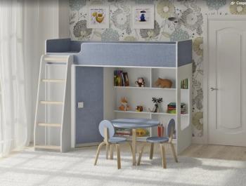 Белый/лен голубой