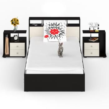 Кровать с ящиками СВК Камелия 1200 + две тумбы