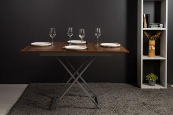 Стол-трансформер Левмар Apollo D44/S59 миланский орех/серебро