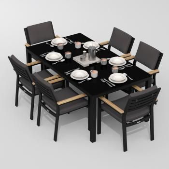 Обеденная группа Ideal Patio CANA BONTA - стол стекло 180/каркас карбон
