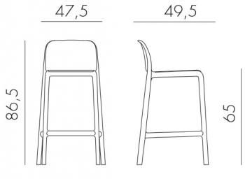 Стул пластиковый полубарный Nardi Faro