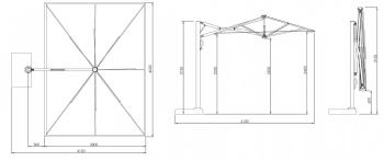 Зонт профессиональный Scolaro Astro Carbon 3000х4000