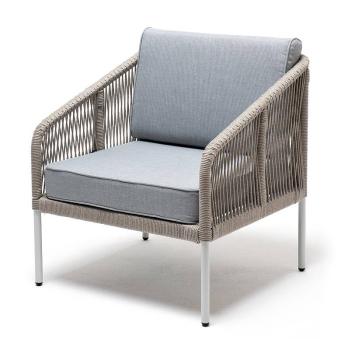 Каркас алюминий светло-серый (RAL7035) муар, роуп светло-серый круглый, ткань светло-серая