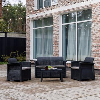 Цвет пластика:черный/Цвет подушек:серый