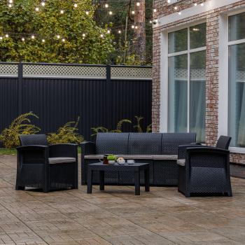 Цвет пластика:черный/Цвет подушек:серый