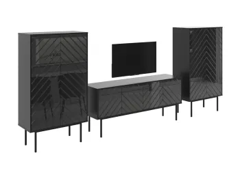 Фасад - Стекло черное RAL9005, Корпус - Черный