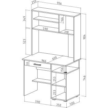 Компьютерный стол МФ Владимир Амбер-13Я