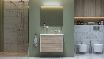 Тумба подвесная с раковиной VELVEX Gesso 80