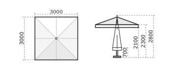 Зонт профессиональный ReeHouse Palladio Standard 3000x3000