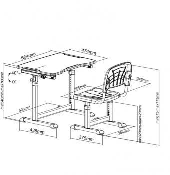 Комплект Cubby парта + стул трансформеры OLEA