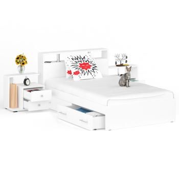 Кровать с ящиками СВК Камелия 1400 + две тумбы