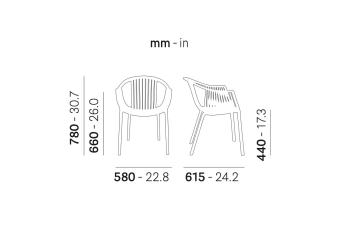 Кресло пластиковое Pedrali Tatami