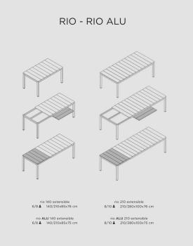 Стол металлический раздвижной ReeHouse Rio Alu 210 Extensibile