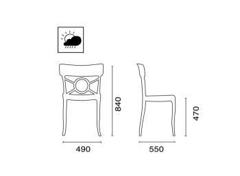 Стул пластиковый PAPATYA Opera-S