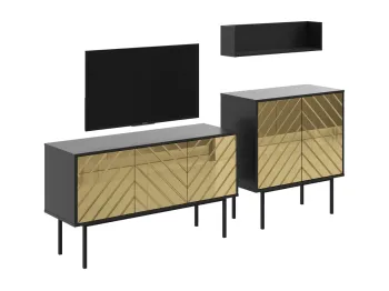 Корпус - Черный, Фасад - зеркало золото