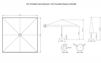 Зонт профессиональный THEUMBRELA SEMSIYE EVI Avocado 4000х4000