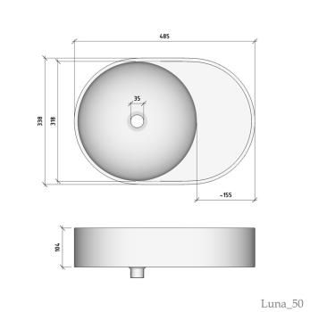 Раковина накладная Madera Luna 50