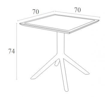 Стол пластиковый ReeHouse Sky Table 70