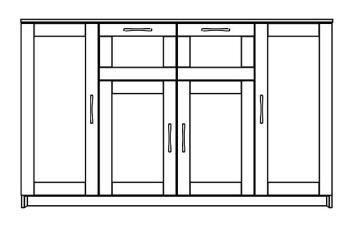 Тумба Гуд Лакк Сириус 156х95 (4 двери и 2 ящика)