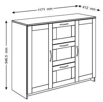 Тумба Гуд Лакк Сириус 117х95 (2 двери и 3 ящика)