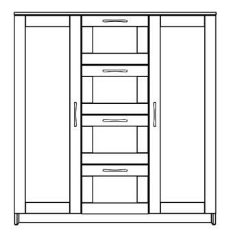 Тумба Гуд Лакк Сириус 117х123 (2 двери и 4 ящика)