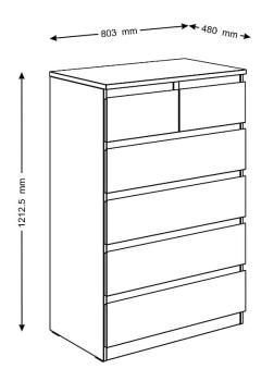 Комод Гуд Лакк Мальта 80х121 (4+2 ящика)