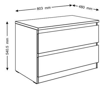 Комод Гуд Лакк Мальта 80х54 (2 ящика)