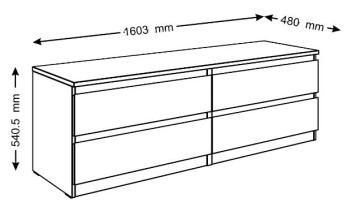 Комод Гуд Лакк Мальта 160х54 (4 ящика)