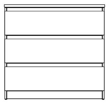 Комод Гуд Лакк Мальта 80х76 (3 ящика)