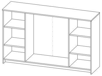 Тумба Гуд Лакк Сириус 156х95 (2 двери со стеклом и 3 ящика)