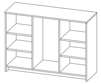 Тумба Гуд Лакк Сириус 117х95 (2 двери со стеклом и 3 ящика)