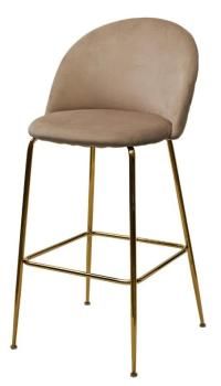 BLUVEL-40 бежевый, велюр / золотой каркас