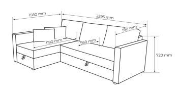Диван трехместный с угловой секцией Гуд Лакк Тилаус ДП