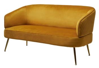 BLUVEL-68 Желтый, велюр / золотой каркас