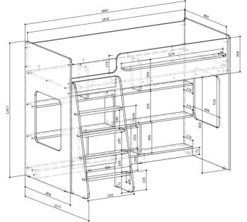 Кровать-чердак Ridgimmi 9
